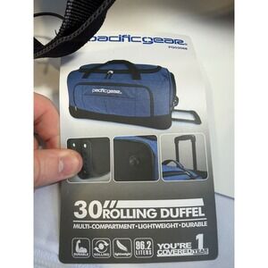 NEW Pacific Gear 30 Rolling Duffel Bag Blue Multi Compartment Lightweight